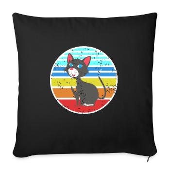 Retro Tuxedo Cat Cute Cat Lover T-Shirt - Sofa pillowcase 17,3'' x 17,3'' (45 x 45 cm) - black - Front