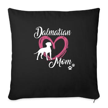 Dalmatinian Maman Maîtresse École de Chien Dalmatien - Housse de coussin décorative 45 x 45 cm - noir - Devant