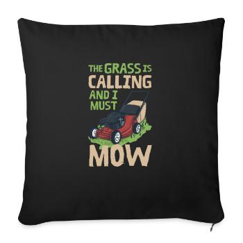 Tondeuse à gazon Entretien de pelouse - Housse de coussin décorative 45 x 45 cm - noir - Devant