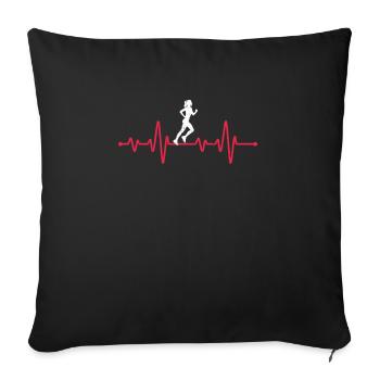 Puls Läufer Lustige Leichtathletik Joggen - Sofakissenbezug 45 x 45 cm - Schwarz - Vorne