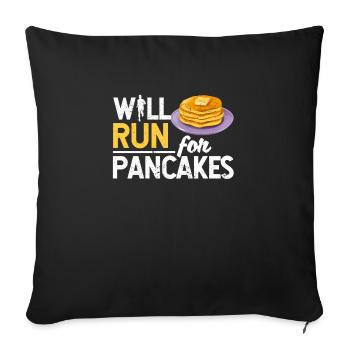 Drôle de marathonien amateur de crêpes - Housse de coussin décorative 45 x 45 cm - noir - Devant