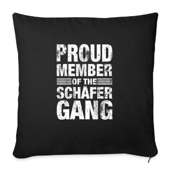 Schäfer Stolz Team Cadeau familial - Housse de coussin décorative 45 x 45 cm - noir - Devant