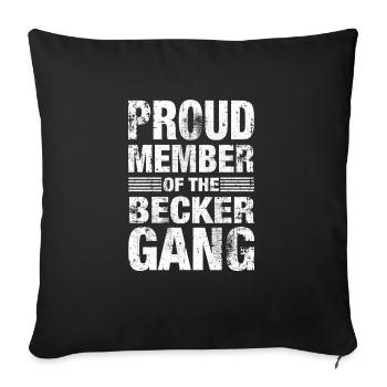 Becker Stolz Team Cadeau de famille - Housse de coussin décorative 45 x 45 cm - noir - Devant