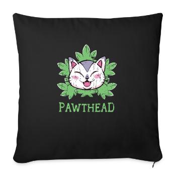 Pawthead Cat Weed - Cute Tabbies Tiger Stripe Cat - Sofa pillowcase 17,3'' x 17,3'' (45 x 45 cm) - black - Front