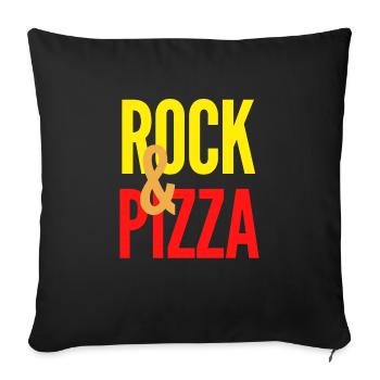 Rock et Pizza - Housse de coussin décorative 45 x 45 cm - noir - Devant