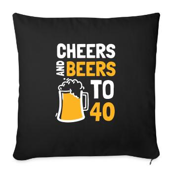 Acclamations et bières pour le 40e anniversaire - Housse de coussin décorative 45 x 45 cm - noir - Devant