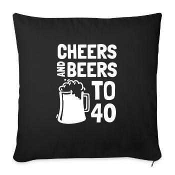 Acclamations et bières pour le 40e anniversaire - Housse de coussin décorative 45 x 45 cm - noir - Devant