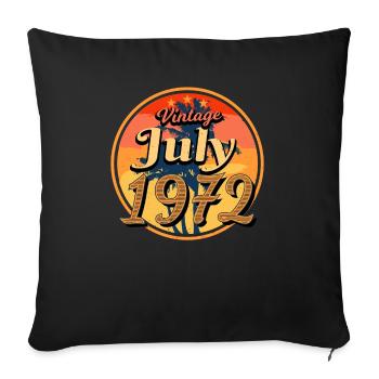 1972 Juli 50 Jahre - Sofakissenbezug 45 x 45 cm - Schwarz - Vorne