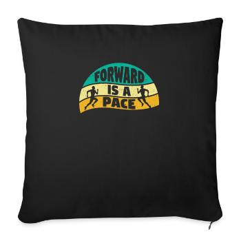 Course lente Drôle Jogging Marathon Runner - Housse de coussin décorative 45 x 45 cm - noir - Devant