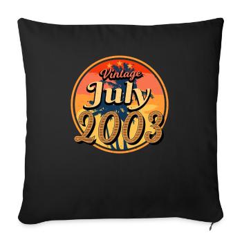 Month of birth July 2003 - Sofa pillowcase 17,3'' x 17,3'' (45 x 45 cm) - black - Front