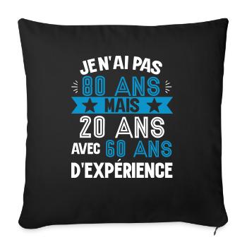 Cadeau anniversaire 80 ans rigolo homme - Housse de coussin décorative 45 x 45 cm - noir - Devant