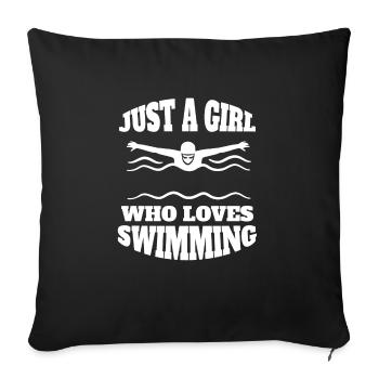 Nageuse Filles Natation Femme Nageuse Maman - Housse de coussin décorative 45 x 45 cm - noir - Devant
