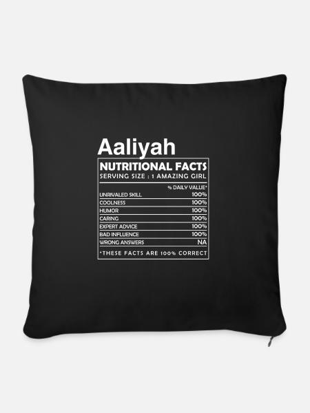 AALIYAH Nutritional Facts - Sofakissenbezug 45 x 45 cm - Schwarz