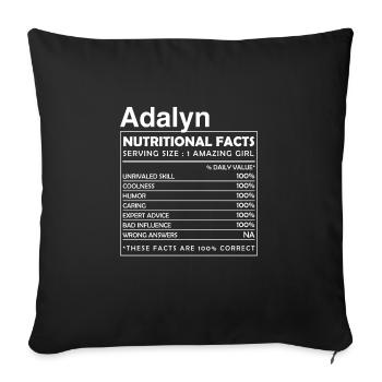 ADALYN Faits nutritionnels - Housse de coussin décorative 45 x 45 cm - noir - Devant