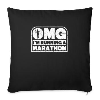 OMG I'm Running A Marathon First 26.2 Mile - Sofa pillowcase 17,3'' x 17,3'' (45 x 45 cm) - black - Front
