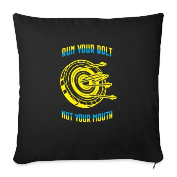 Lustiger Sportschützen Schützen Spruch - Sofakissenbezug 45 x 45 cm - Schwarz - Vorne