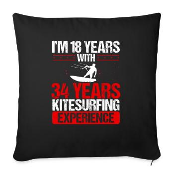 52 Year Old Kitesurfer Kiteboarding 52 Birthday - Sofa pillowcase 17,3'' x 17,3'' (45 x 45 cm) - black - Front