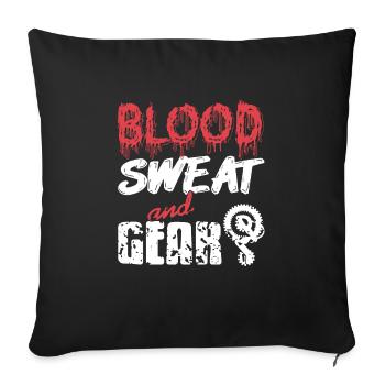 Sueur de sang et équipement T-shirt de cyclisme génial - Housse de coussin décorative 45 x 45 cm - noir - Devant