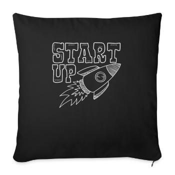 Startup Start Up Rocket Founder - Sofa pillowcase 17,3'' x 17,3'' (45 x 45 cm) - black - Front