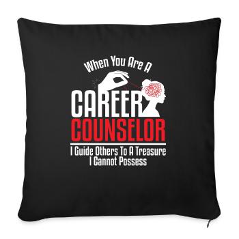 Career Counselor Guide To Treasure - Sofa pillowcase 17,3'' x 17,3'' (45 x 45 cm) - black - Front