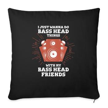 Bass Head Things Bass Head Friends - Sofa pillowcase 17,3'' x 17,3'' (45 x 45 cm) - black - Front