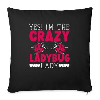 Ladybug Lady Entomology Insect Catching Bug Hunter - Sofa pillowcase 17,3'' x 17,3'' (45 x 45 cm) - black - Front