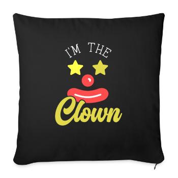Je suis l’artiste de la fête d’anniversaire du cirque de clown - Housse de coussin décorative 45 x 45 cm - noir - Devant