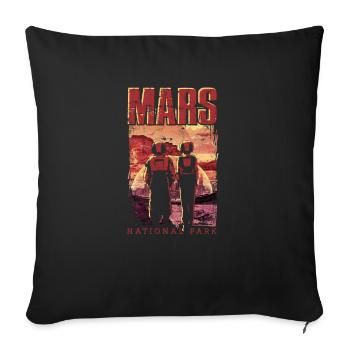 Parc national de Mars - Univers spatial mystique - Housse de coussin décorative 45 x 45 cm - noir - Devant