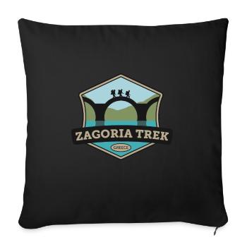 Zagoria Trek - Greece - Sofa pillowcase 17,3'' x 17,3'' (45 x 45 cm) - black - Front