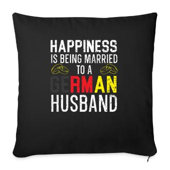 Être marié à un mari allemand Femme Allemagne - Housse de coussin décorative 45 x 45 cm - noir - Devant