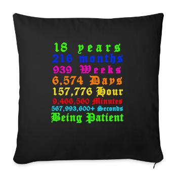 18. Geburtstag Alles Gute zum 18. Geburtstag - Sofakissenbezug 45 x 45 cm - Schwarz - Vorne