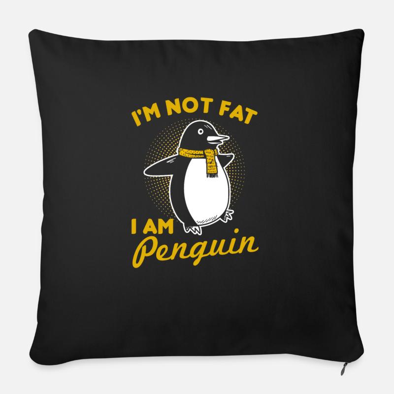 Fettpinguin - Sofakissenbezug 45 x 45 cm - Schwarz