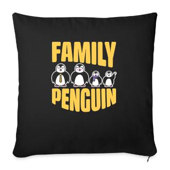Pinguin-Clan - Sofakissenbezug 45 x 45 cm - Schwarz - Vorne
