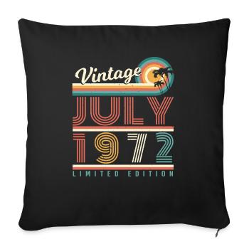 50 Jahre Im Juli 1972 - Sofakissenbezug 45 x 45 cm - Schwarz - Vorne