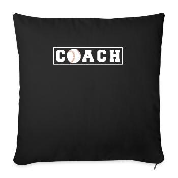 Baseball Coach Trainer Shirt Geschenk - Sofakissenbezug 45 x 45 cm - Schwarz - Vorne