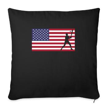 USA Flag America Flag Baseball Shirt - Sofa pillowcase 17,3'' x 17,3'' (45 x 45 cm) - black - Front
