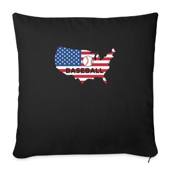 USA Flag America Flag Baseball Shirt - Sofa pillowcase 17,3'' x 17,3'' (45 x 45 cm) - black - Front