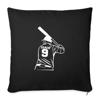 Baseball Coach Trainer Shirt Geschenk - Sofakissenbezug 45 x 45 cm - Schwarz - Vorne