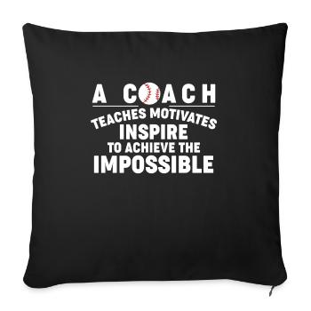 Un cadeau de chemise d’entraîneur de baseball disant - Housse de coussin décorative 45 x 45 cm - noir - Devant