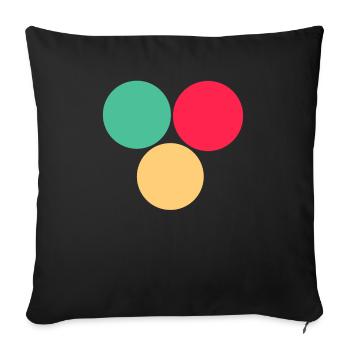 Three circles- green- red- yellow - Sofa pillowcase 17,3'' x 17,3'' (45 x 45 cm) - black - Front