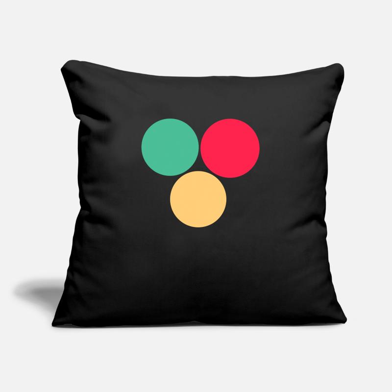 Three circles- green- red- yellow Sofa pillowcase 17,3'' x 17,3'' (45 x 45 cm)