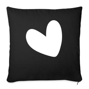 Simple White Heart - Sofa pillowcase 17,3'' x 17,3'' (45 x 45 cm) - black - Front