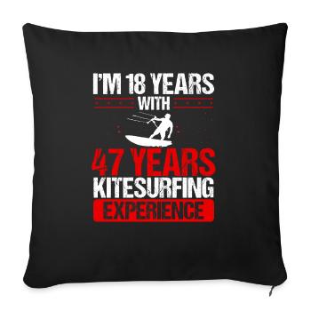 65 Year Old Kitesurfer Kiteboarding 65 Birthday - Sofakissenbezug 45 x 45 cm - Schwarz - Vorne