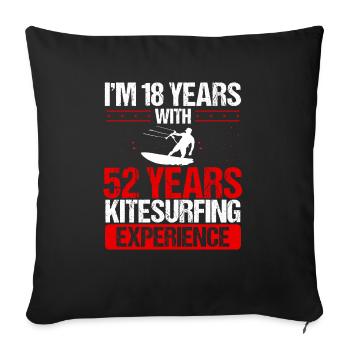 70 Year Old Kitesurfer Kiteboarding 70 Birthday - Sofa pillowcase 17,3'' x 17,3'' (45 x 45 cm) - black - Front