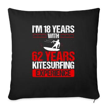 80 Year Old Kitesurfer Kiteboarding 80 Birthday - Sofa pillowcase 17,3'' x 17,3'' (45 x 45 cm) - black - Front