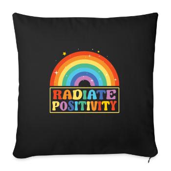 Radiate Positivity - Sofa pillowcase 17,3'' x 17,3'' (45 x 45 cm) - black - Front