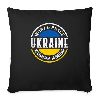 Ukraine Frieden - Sofakissenbezug 45 x 45 cm - Schwarz - Vorne