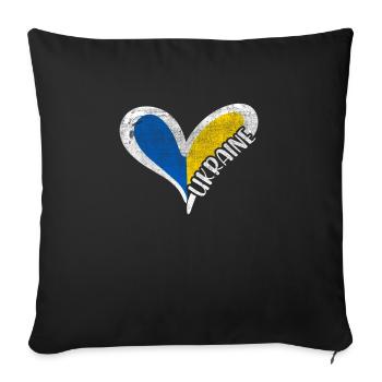 Guerre en Ukraine - Housse de coussin décorative 45 x 45 cm - noir - Devant