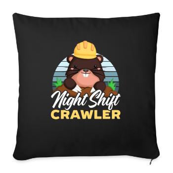 Night Shift Crawler Graveyard Shift Employee - Sofa pillowcase 17,3'' x 17,3'' (45 x 45 cm) - black - Front