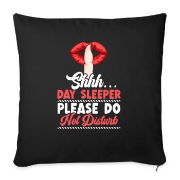 Day Sleeper Do Not Disturb Graveyard Shift - Sofa pillowcase 17,3'' x 17,3'' (45 x 45 cm) - black - Front